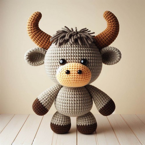 Crochet Asher the Ox Amigurumi Pattern