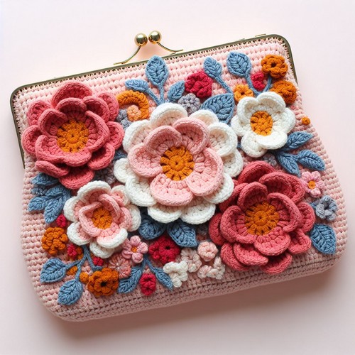 Crochet Floral Clutch Pattern