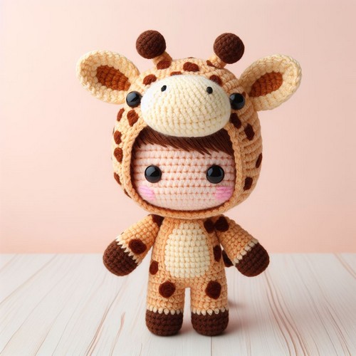 Crochet Free Amigurumi Doll In Giraffe Costume