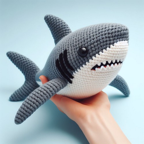 Crochet Great White shark Amigurumi Pattern Free