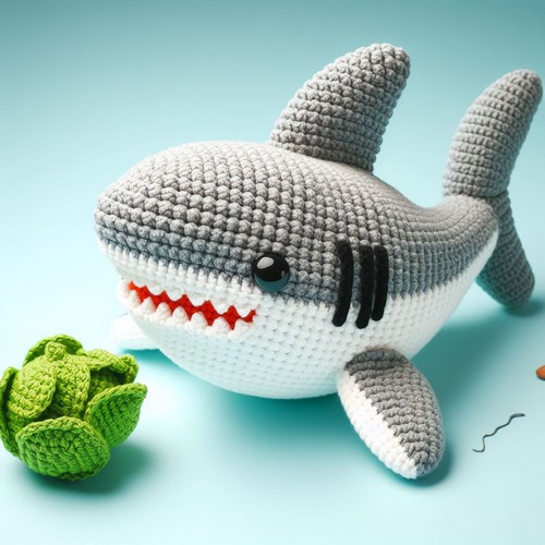 Crochet Great White shark Amigurumi