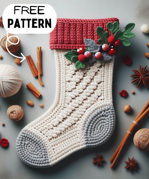 Crochet Holiday Stocking Free Pattern