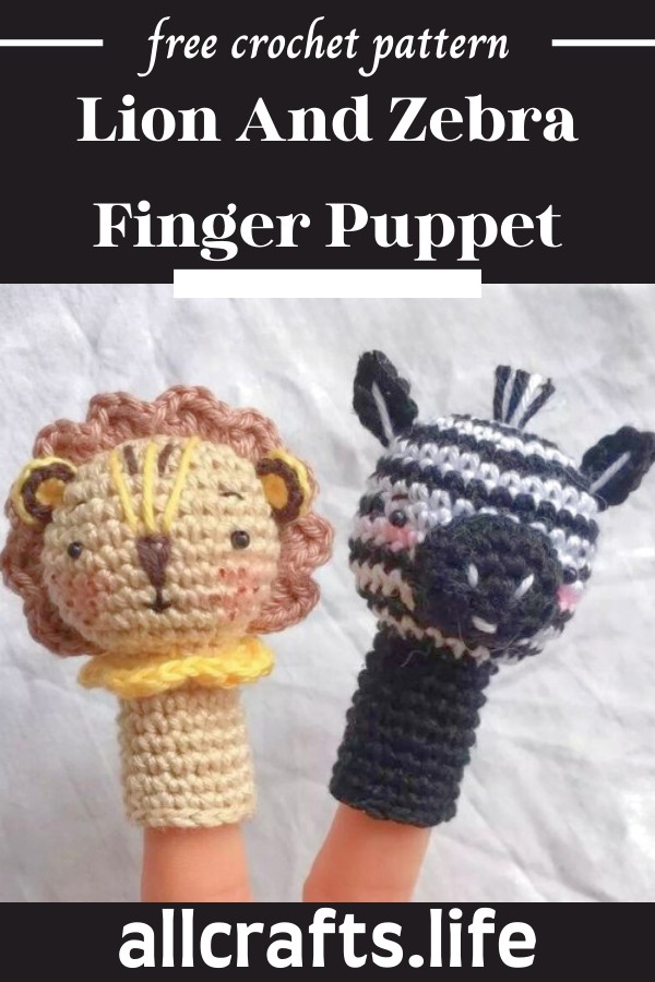 Lion And Zebra Finger Puppet