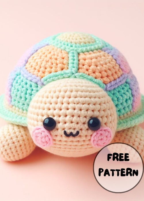 Crochet Pastel turtle Amigurumi Pattern Free