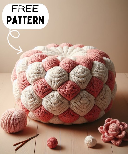 Crochet Stitch Sampler Pouf Free Pattern