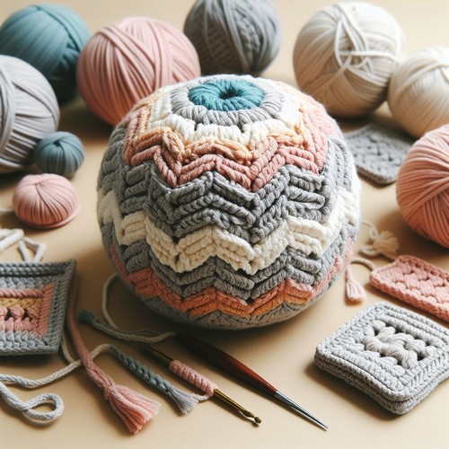 Crochet Stitch Sampler Pouf Pattern Free