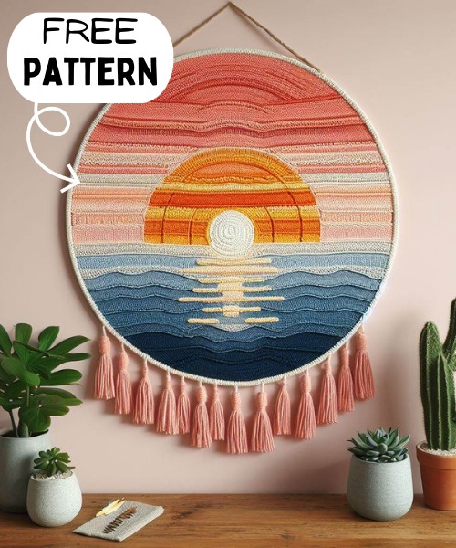 Crochet Sunset Wall Hanging Pattern Free