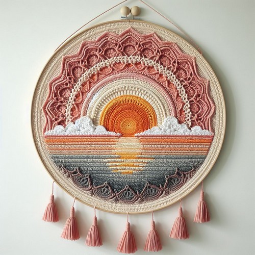 Crochet Sunset Wall Hanging Pattern