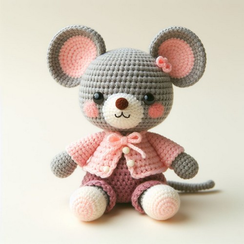 Free Amigurumi Doll In Mouse Outfit Pattern