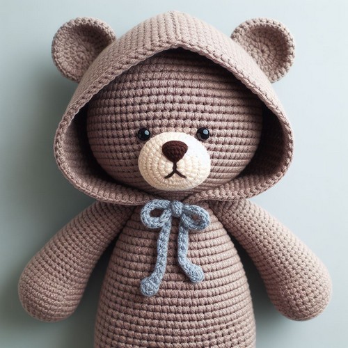 Free Crochet Cuddle Bear Hooded Lovey Pattern