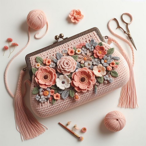 Free Crochet Floral Clutch Pattern