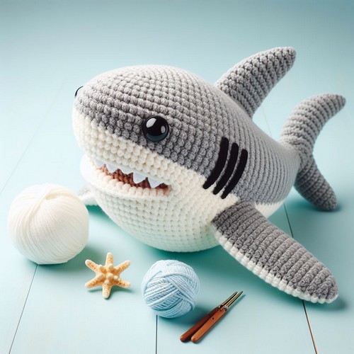 Free Crochet Great White shark Amigurumi Pattern