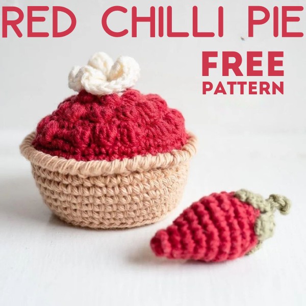 Free Crochet Red Chilli Pie Pattern