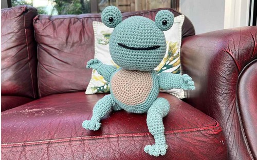 Large Crochet Frog Toy