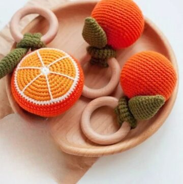Crochet Orange Baby Rattle Pattern