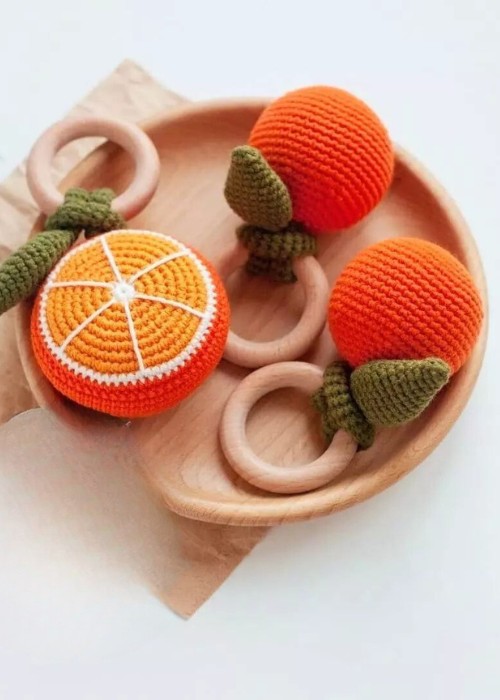 Crochet Orange Baby Rattle Pattern