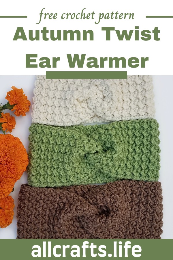 Crochet Autumn Twist Ear Warmer Pattern