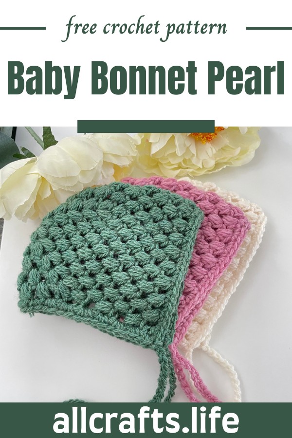 Crochet Baby Bonnet Pearl Pattern