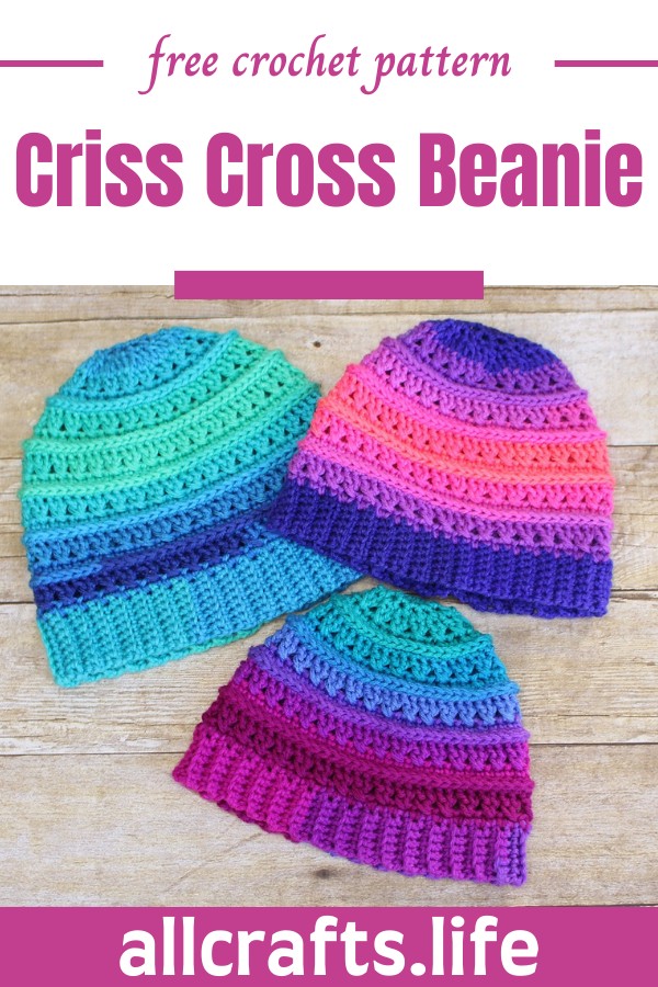 Crochet Criss Cross Beanie Pattern