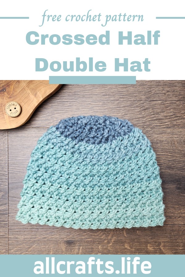 Crochet Crossed Half Double Hat Pattern