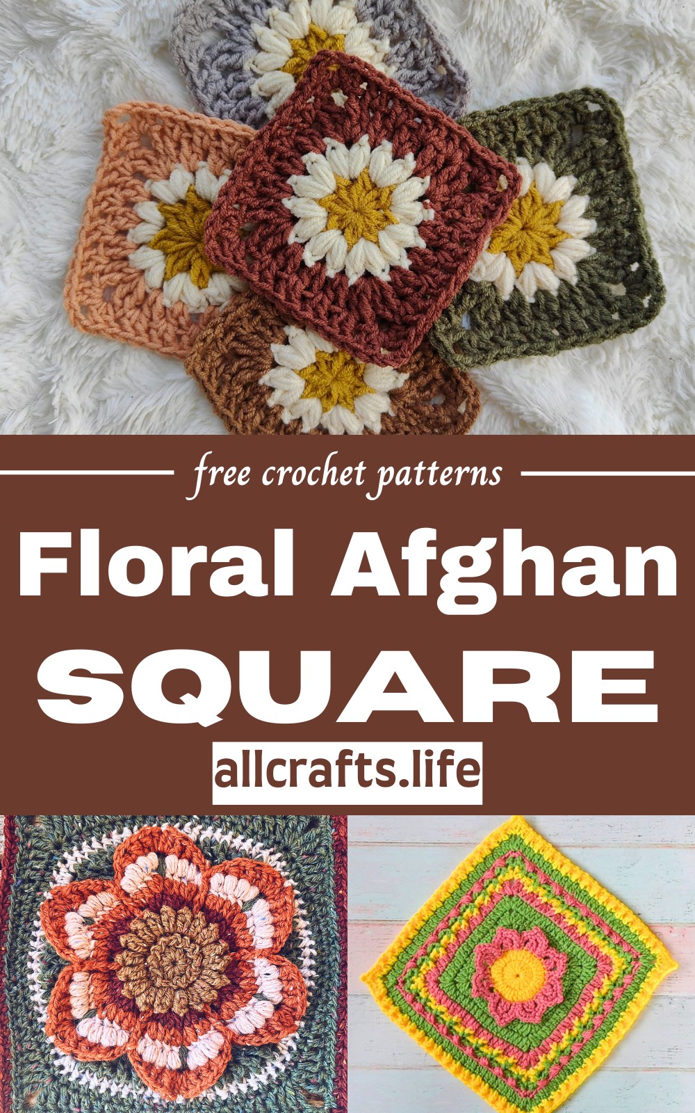 Crochet Floral Afghan Square Patterns