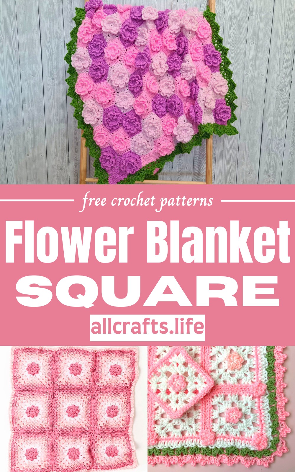 Crochet Flower Blanket Square Patterns