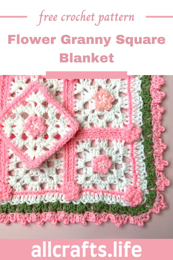 Crochet Flower Granny Square Blanket Pattern