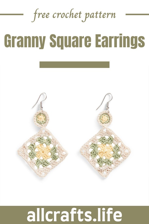 Crochet Granny Square Earrings Pattern