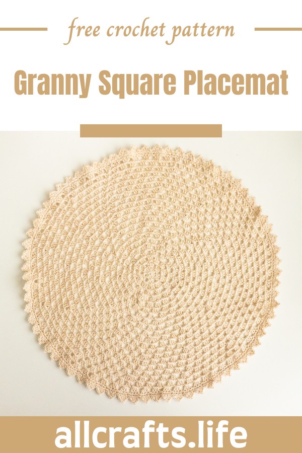 Crochet Granny Square Placemat Pattern