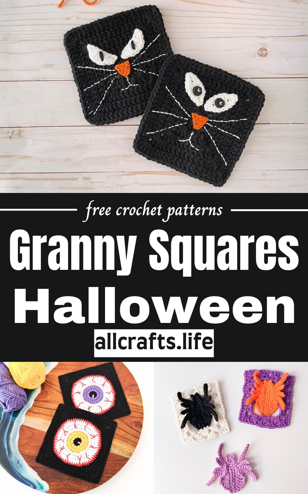 Crochet Granny Squares Halloween Patterns