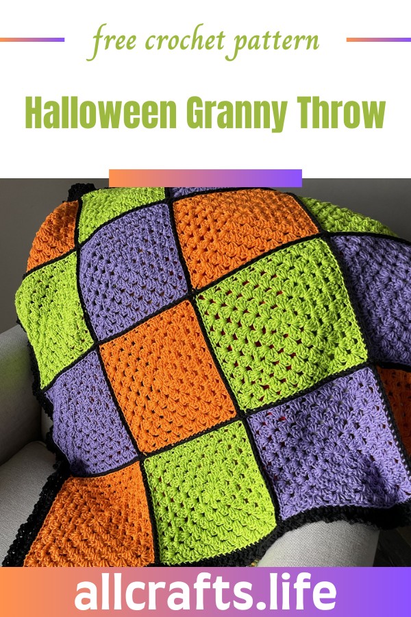 Crochet Halloween Granny Throw Pattern