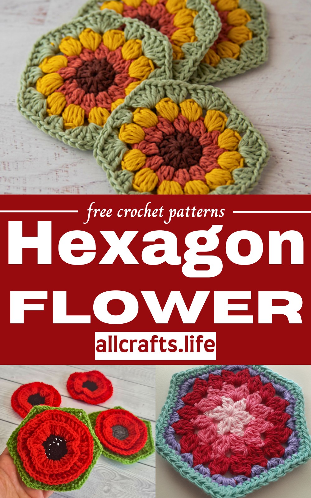 Crochet Hexagon Flower Patterns