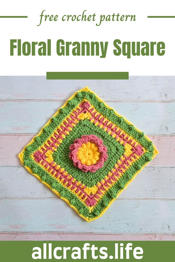 Crochet Inez Floral Granny Square Pattern