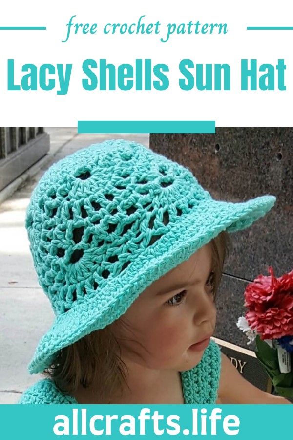 Crochet Lacy Shells Sun Hat Pattern