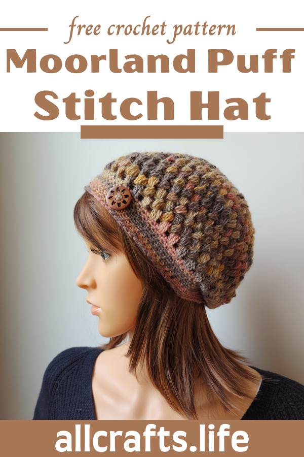 Crochet Moorland Puff Stitch Hat Pattern