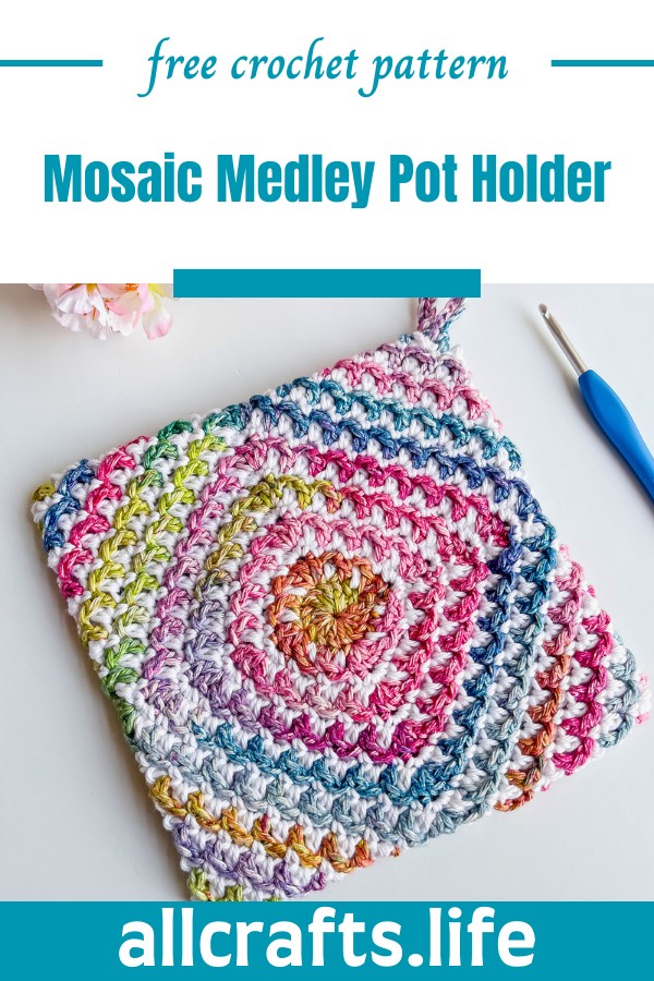 Crochet Mosaic Medley Pot Holder Pattern