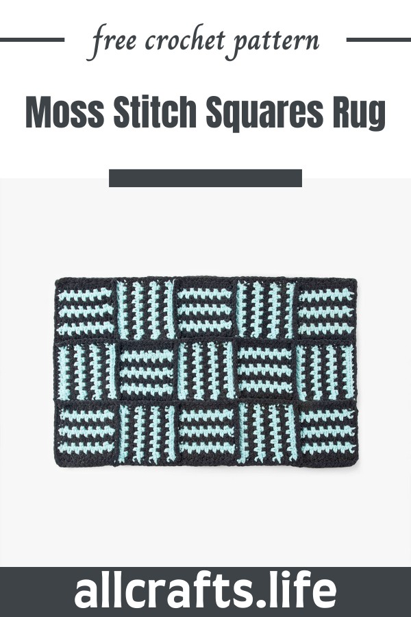 Crochet Moss Stitch Squares Rug Pattern