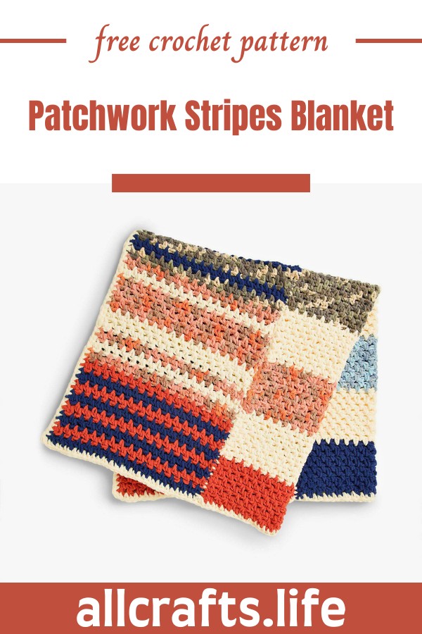 Crochet Patchwork Stripes Blanket Pattern