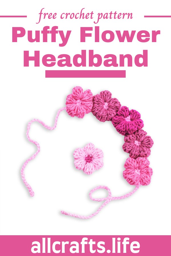 Crochet Puffy Flower Headband Pattern