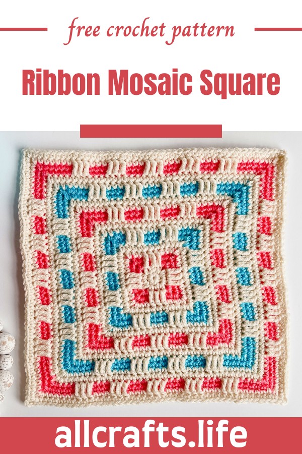 Crochet Ribbon Mosaic Square Pattern