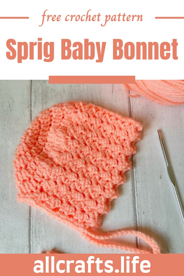 Crochet Sprig Baby Bonnet Pattern