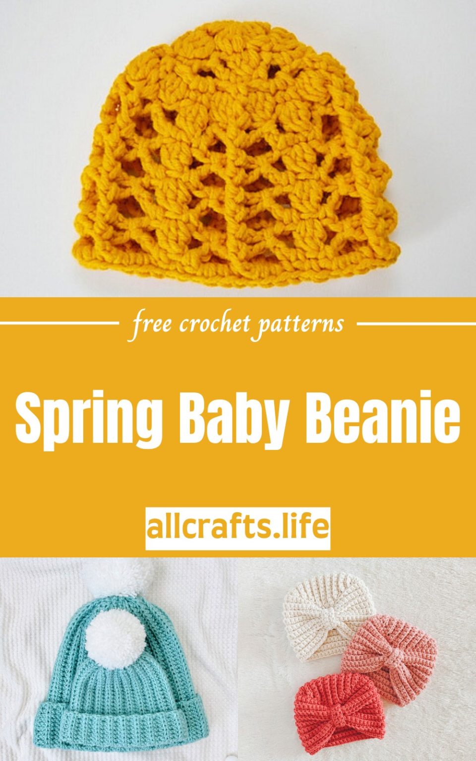 Easy To Make Crochet Spring Baby Beanie Patterns - All Crafts