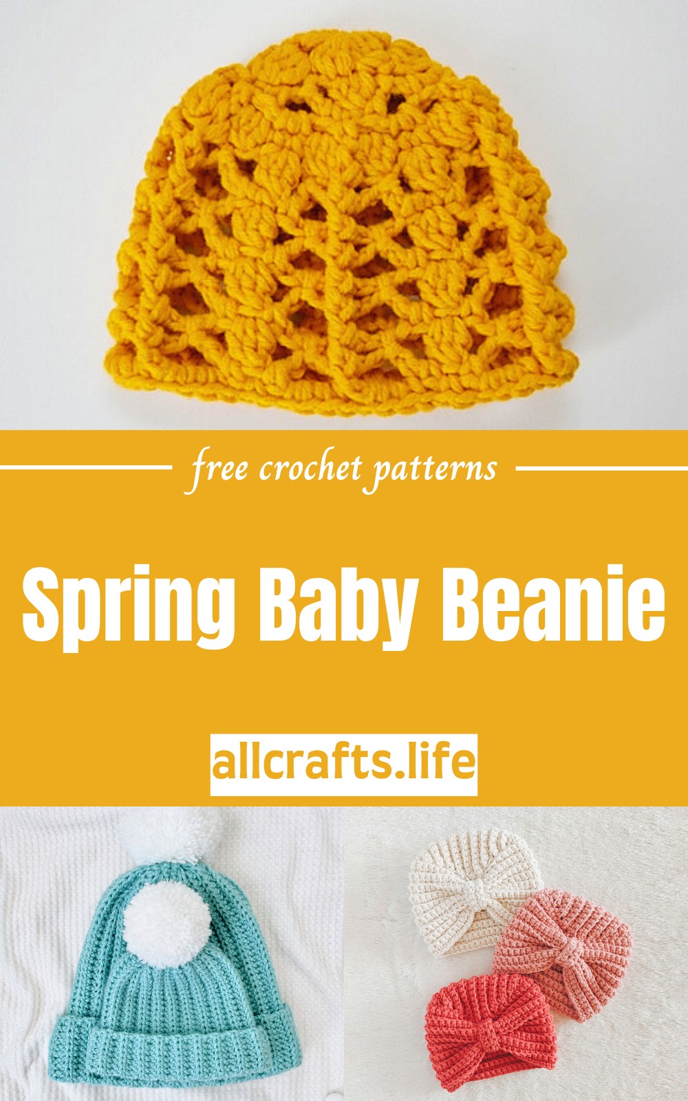 Crochet Spring Baby Beanie Patterns