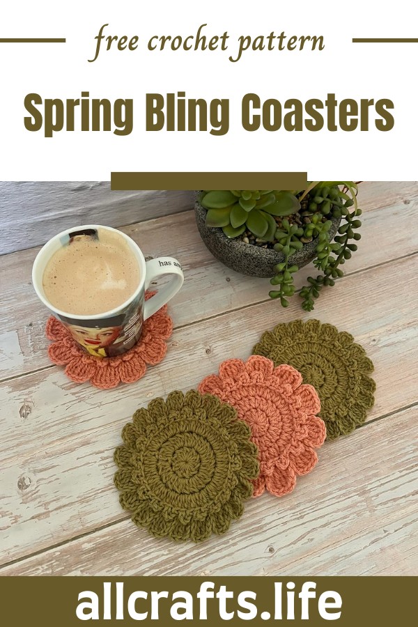 Crochet Spring Bling Coasters Pattern