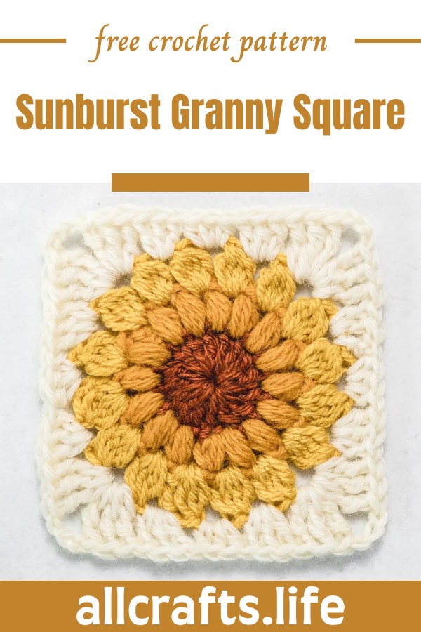 Crochet Sunburst Granny Square Pattern