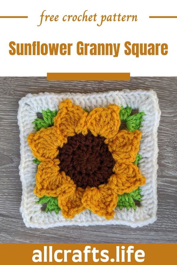 Crochet Sunflower Granny Square Pattern