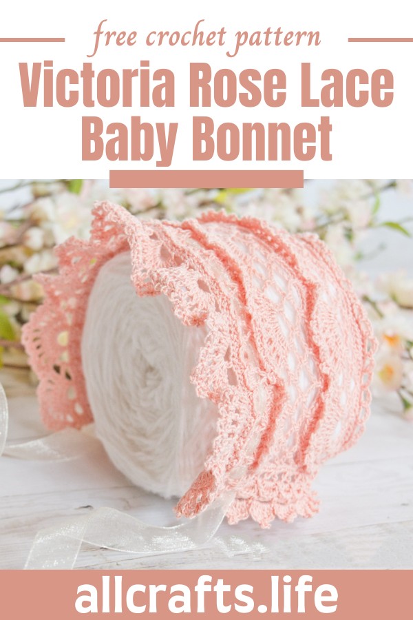 Crochet Victoria Rose Lace Baby Bonnet Pattern