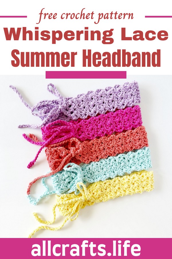 Crochet Whispering Lace Summer Headband Pattern