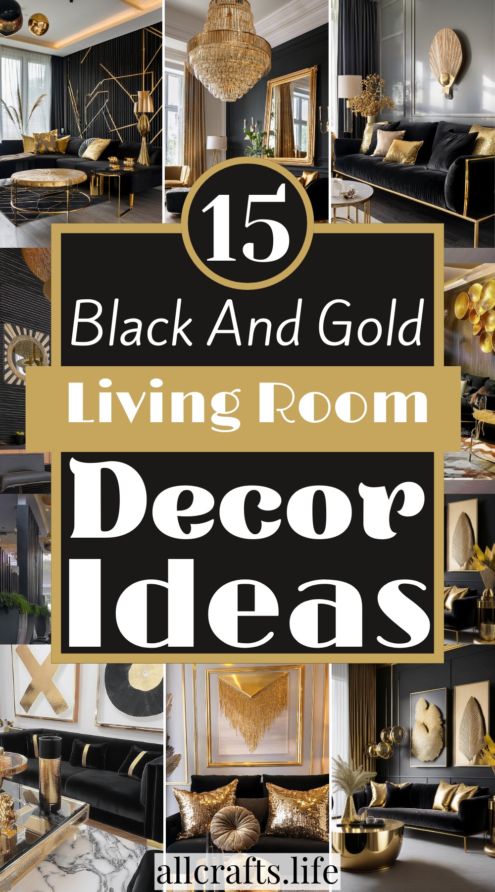 15 Superb Black And Gold Living Room Decor Ideas