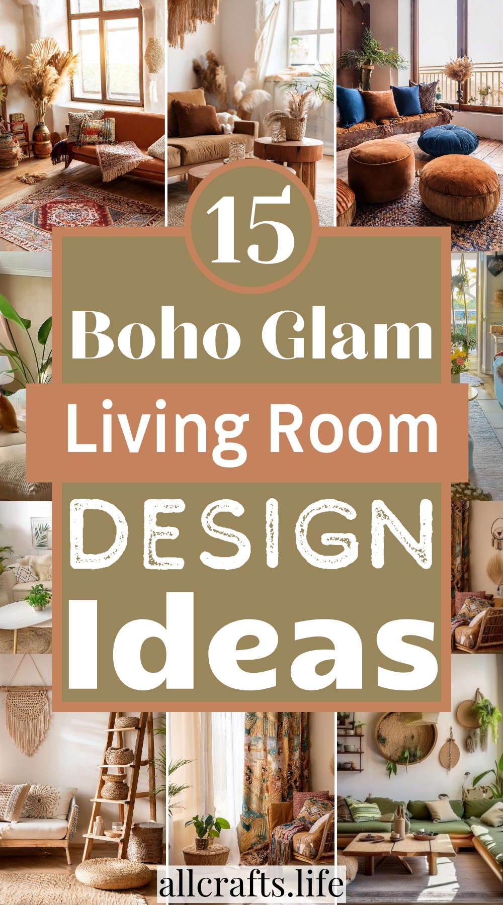 15 Unique Boho Glam Living Room Designs & Ideas